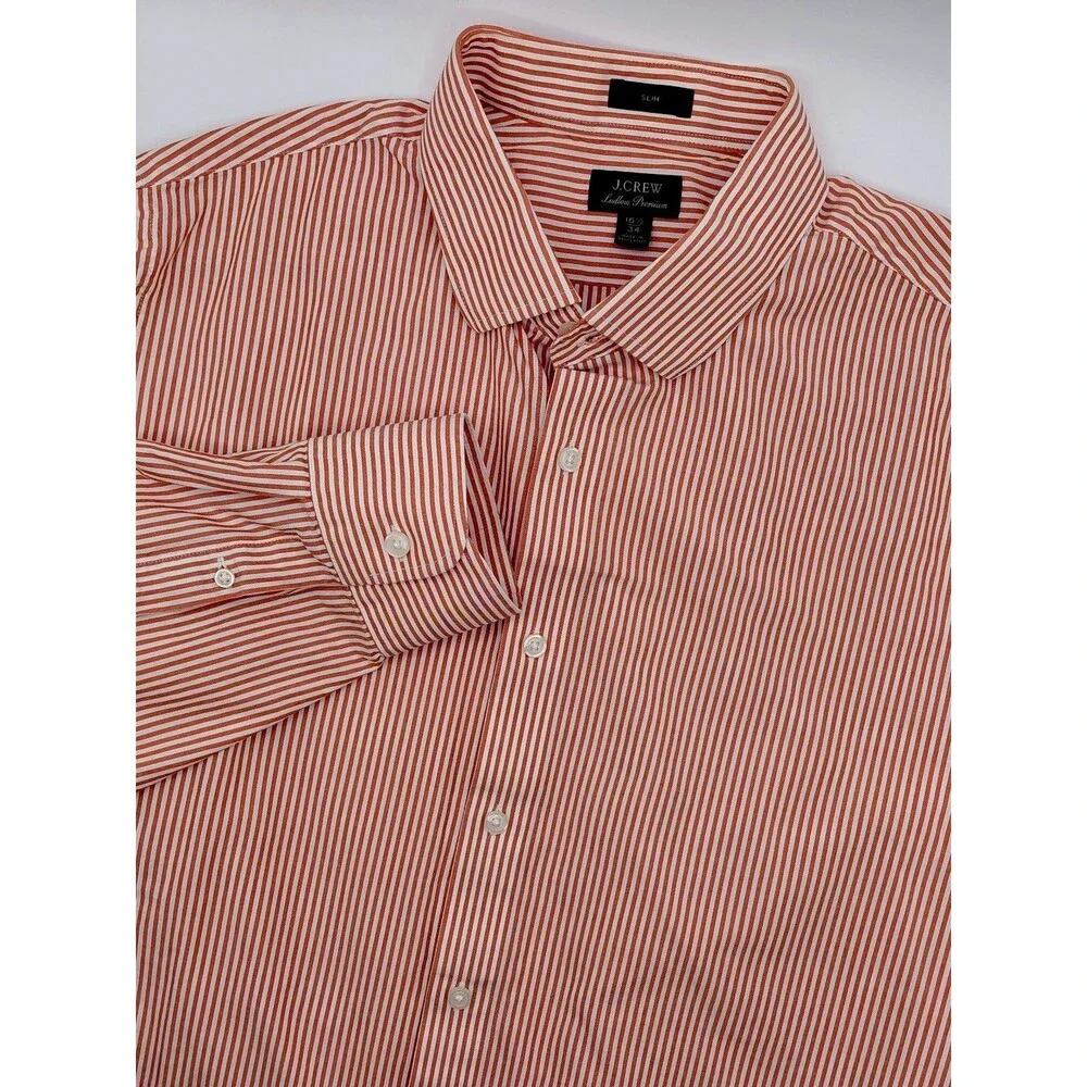 J Crew Ludlow Premium Slim Fit Dress Striped Shirt Men's 16.5/34 (Fit=16.5/32)